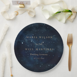 Elegant Starry night Wedding Celestial Wedding  Paper Plate