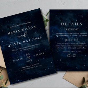 Elegant Starry night Wedding invitation Modern 