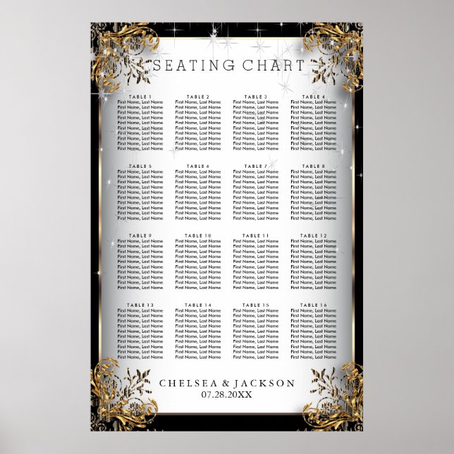 Elegant Starry Night Wedding   - Seating Chart (Front)