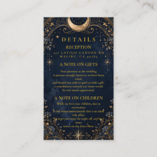 Elegant Starry Nights Celestial Wedding Enclosure Card