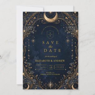 Elegant Starry Nights Celestial Wedding Save The Date