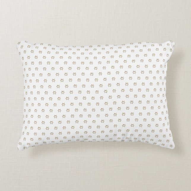 Elegant Starry Pattern Faux Gold Stars White Decorative Cushion (Front)