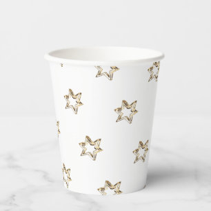 Elegant Starry Pattern Stars Faux Gold Stars Paper Cups