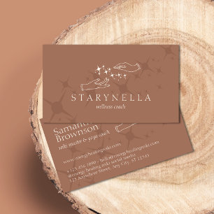 Elegant Stars Energy Healing Hands Reiki Therapy Business Card