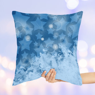 Elegant Stars pattern Classic Blue Modern Cushion
