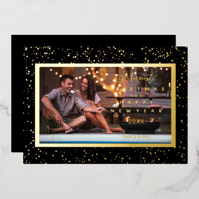 Elegant Stars Photo Frame Christmas  (Front/Back)