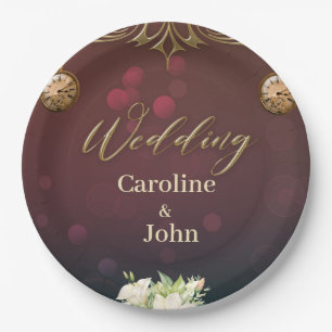 Elegant steampunk design, paper plate