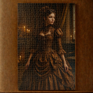 Elegant Steampunk Victorian Lady in Brown  Jigsaw Puzzle