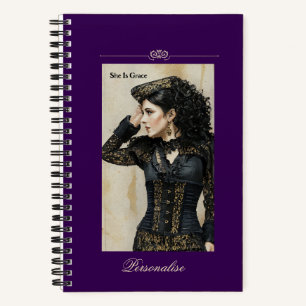 Elegant Steampunk Vintage Black Purple Journal