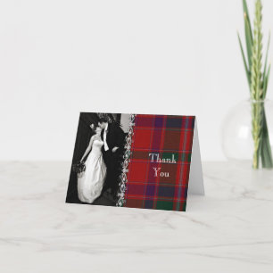 Elegant Stewart Plaid Photo Thank You Card