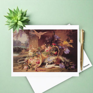 Elegant Still Life with Flowers by Eugene Bidau Postcard