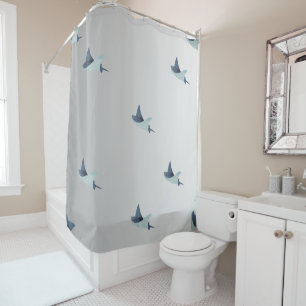 Elegant Stingray Shower Curtain with gradient gre
