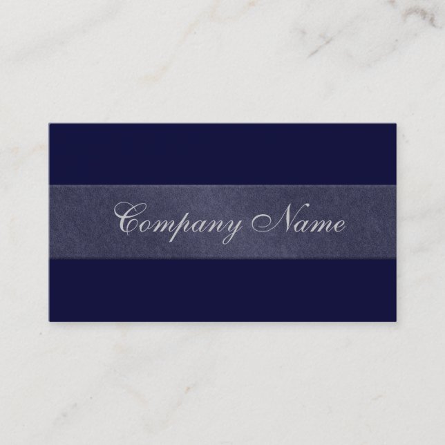 Elegant Stone Navy Blue Business Card (Front)