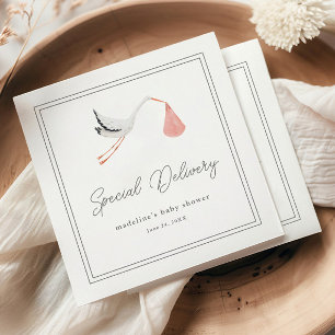 Elegant Stork Baby Shower Napkin