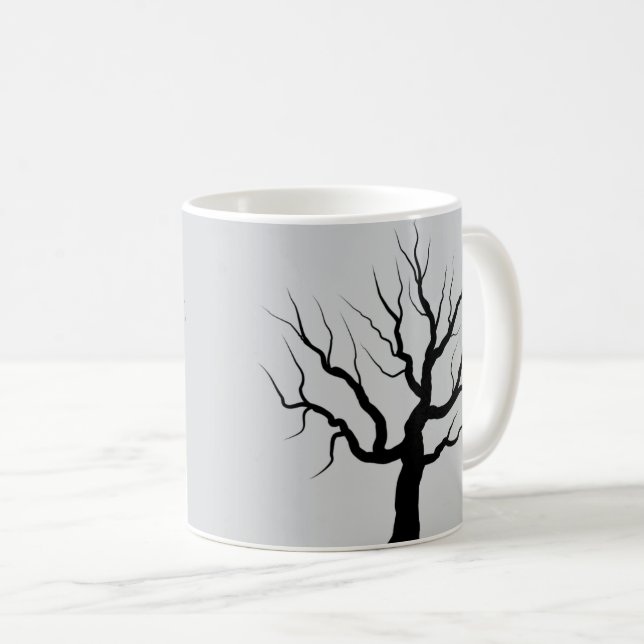 Elegant Story Word Silhouette Coffee Mug (Front Right)