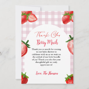 Elegant Strawberry baby shower thank you card