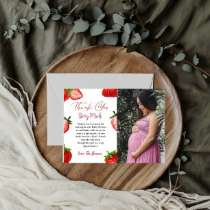 Elegant Strawberry baby shower thank you card