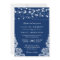 Elegant String Lights White Lace Navy Blue Wedding