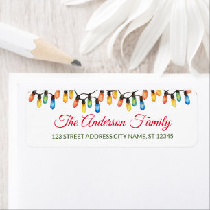 Elegant String of Merry Christmas Light Bulbs