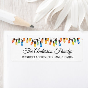 Elegant String of Merry Christmas Light Bulbs