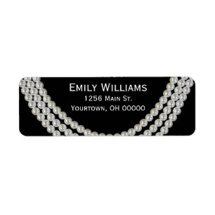 Elegant String of Pearls on Black