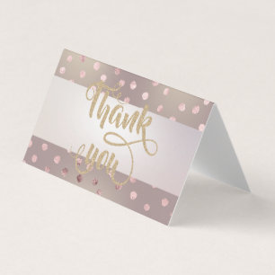 Elegant Stripe Dots Thank You Card