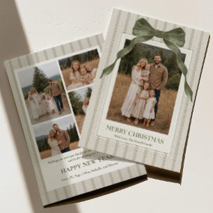 Elegant Stripe Family Photo Christmas Card