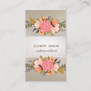 Elegant Stripe ,Lace, Floral Business Card
