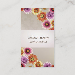 Elegant Stripe ,Lace, Flowers Business Card