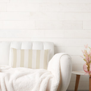 Elegant Striped Beige Off White Lumbar Pillow