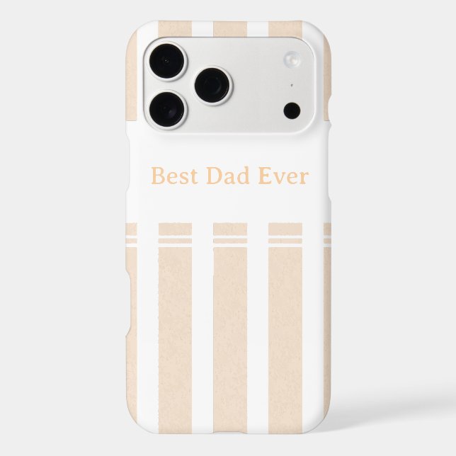 Elegant Striped Best Dad Ever Personalised (Back)