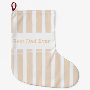Elegant Striped Best Dad Ever Personalised Large Christmas Stocking