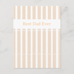 Elegant Striped Best Dad Ever Personalised Postcard