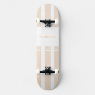 Elegant Striped Best Dad Ever Personalised Skateboard