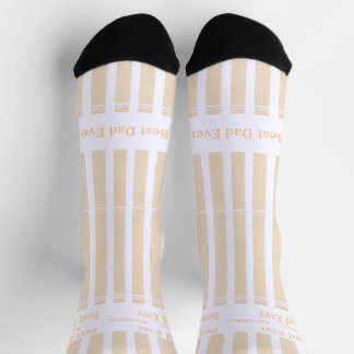 Elegant Striped Best Dad Ever Personalised Socks