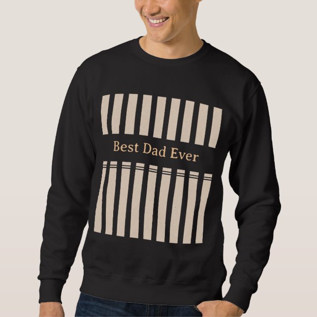 Elegant Striped Best Dad Ever Personalised Sweatshirt (Front)