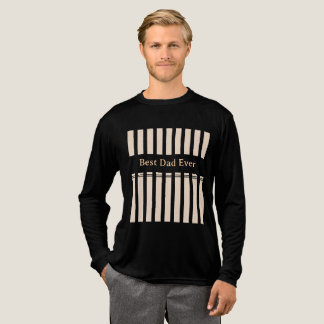 Elegant Striped Best Dad Ever Personalised Tri-Blend Shirt