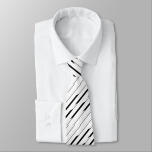 Elegant Striped Black and White Tie
