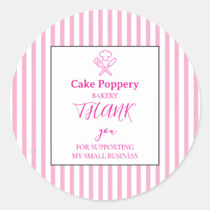Elegant Striped Classic Round Sticker