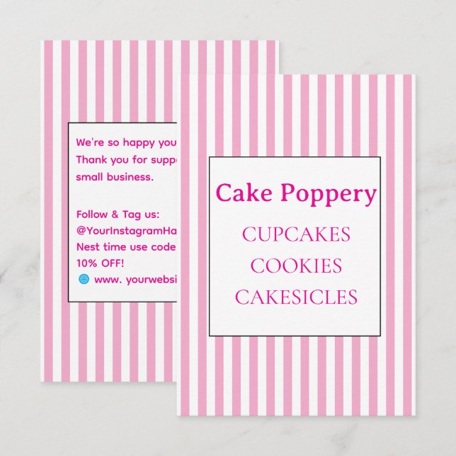 Elegant Striped Enclosure Card (Front/Back)