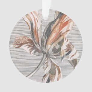 Elegant Striped Tulip Antique Flower Etching Ornament