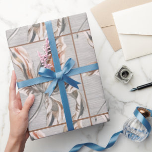 Elegant Striped Tulip Antique Flower Etching Wrapping Paper