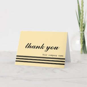 ELEGANT STRIPES BLACK BUSINESS THANK YOU