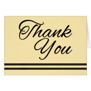 ELEGANT STRIPES BLACK BUSINESS THANK YOU