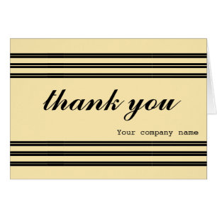 ELEGANT STRIPES BLACK BUSINESS THANK YOU