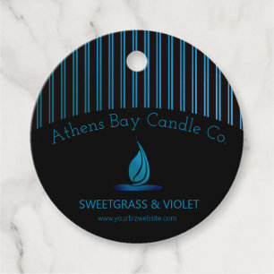 Elegant Stripes Candle Product Favour Tags