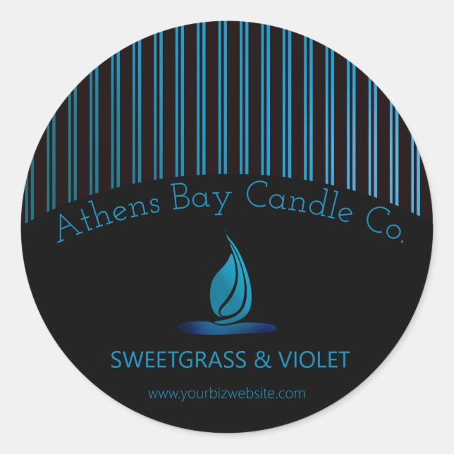 Elegant Stripes Candle Product Label (Front)