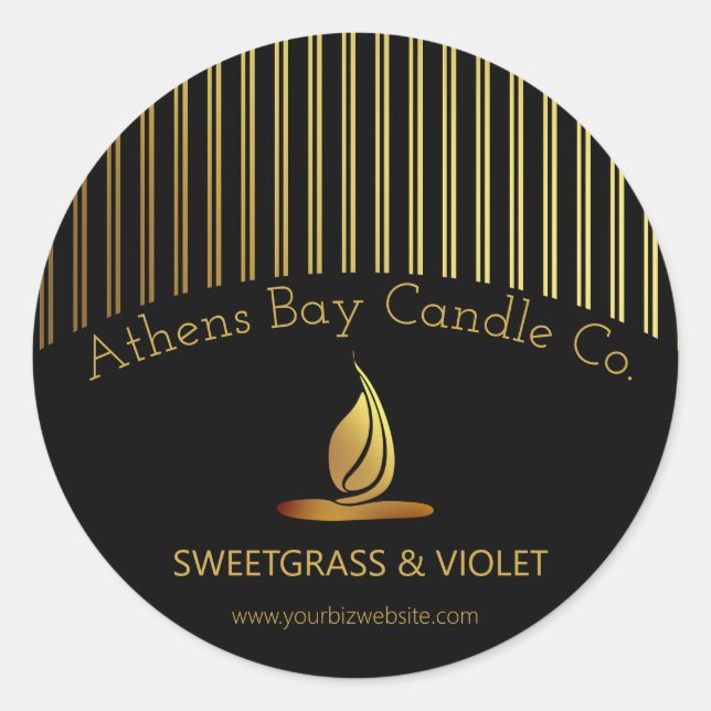 Elegant Stripes Candle Product Label (Front)