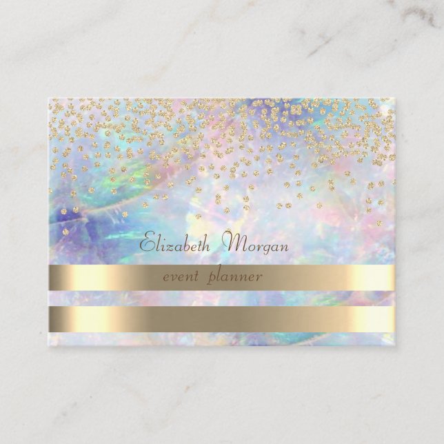 Elegant,Stripes,Diamonds,Opal  Business Card (Front)