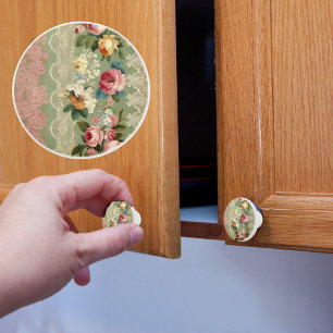 Elegant Stripes of Vintage Ceramic Knob